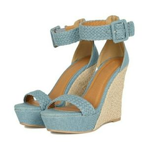 🆕️ Light Blue Denim Espandrille Wedge